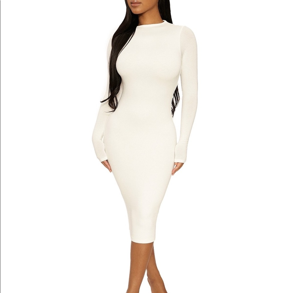 Midi white Naked Wardrobe dress